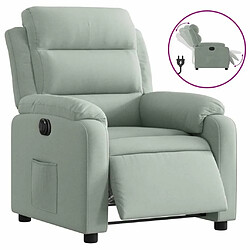 Maison Chic Fauteuil Relax pour salon, Fauteuil inclinable électrique gris clair velours -GKD19799