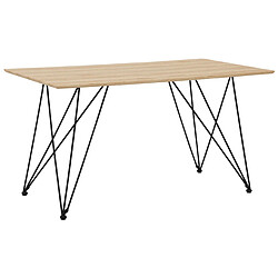 Beliani Table 140 x 80 cm en couleur bois clair et noir KENTON