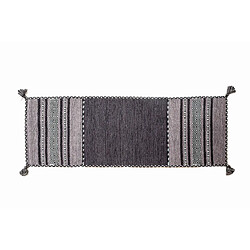 Alter Tapis moderne Kansas, style kilim, 100% coton, noir, 200x60cm