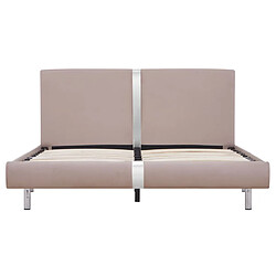 Avis Maison Chic Lit adulte - Lit simple Cadre de lit,Structure du lit Contemporain Cappuccino Similicuir 140 x 200 cm -MN26356