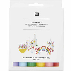 Rico 6 peintures pour bougie 30 ml Arc-en-ciel