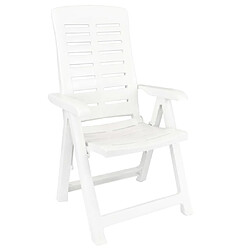 Salle à manger de jardin 3 pcs,Table et chaise à dîner Blanc Polypropylène -MN83755 pas cher