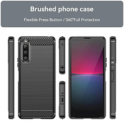 Htdmobiles Coque pour Sony Xperia 10 V - housse etui silicone gel carbone + film ecran - NOIR