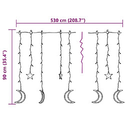 vidaXL Guirlande lumineuse étoile et lune avec télécommande 345 LED pas cher