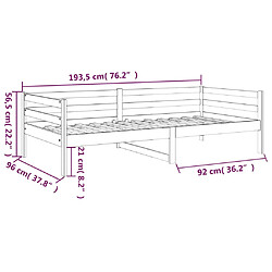 vidaXL Lit de jour sans matelas marron miel 90x190 cm bois pin massif pas cher