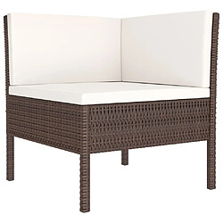 Maison Chic Salon de jardin 6 pcs + coussins - Mobilier/Meubles de jardin - Table et chaises d'extérieur Résine tressée Marron -MN49851 pas cher