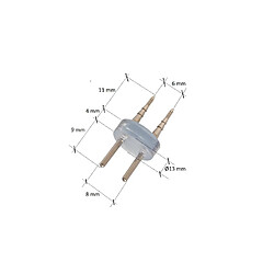 Acheter Ledkia Connecteur 2 PIN pour Néon LED Flexible 360º Rond et Gaine LED 220V AC IP65 Coupe tous les 100cm Blanc