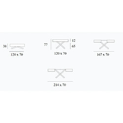 Acheter Inside 75 Table relevable extensible ACTIVA 120/214x38/77x70cm pied métal chromé plateau laqué blanc