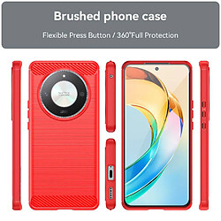 Htdmobiles Coque pour Honor Magic 6 Lite 5G - housse etui silicone gel carbone + verre trempe - ROUGE