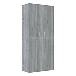 Maison Chic Armoire à Chaussures,Meuble de Rangement à Chaussures Sonoma gris 80x39x178 cm Bois d'ingénierie -MN80068