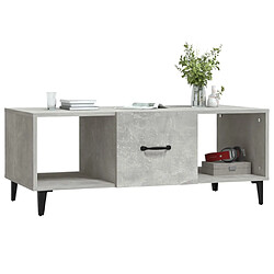 Avis vidaXL Table basse Gris béton 102x50x40 cm Bois d'ingénierie