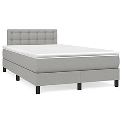 Maison Chic Lit adulte- Lit + matelas + LED,Sommier à lattes de lit matelas LED gris clair 120x190 cm tissu -GKD48739