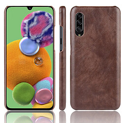 Wewoo Coque Rigide Pour Galaxy A90 5G antichoc Litchi PC + Etui PU Marron