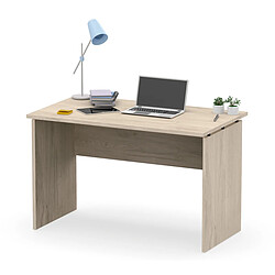 Pegane Bureau coloris effet bois - Hauteur 76 x Longueur 120 x Profondeur 68 cm