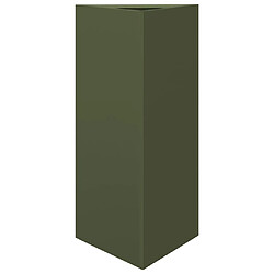 Acheter vidaXL Jardinières 2 pcs vert olive triangulaire 40x34,5x70 cm acier