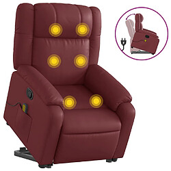 vidaXL Fauteuil inclinable de massage Rouge bordeaux Similicuir