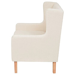 Acheter Helloshop26 Fauteuil chaise siège lounge design club sofa salon tissu blanc crème 1102129/3