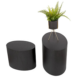 Alterego Set de 2 tables d'appoint 'SOKLE' en bois noir pas cher