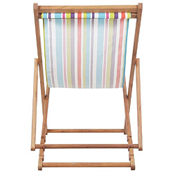 Maison Chic Chaise pliable de plage pour relaxTissu et cadre en bois Multicolore -GKD39120