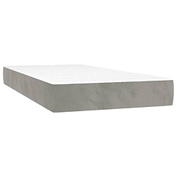 Maison Chic Lit Adulte - Lit simple Lit à sommier tapissier et matelas moelleux - Meuble de Chambre - Gris clair 90x200 cm Velours -MN71902 pas cher