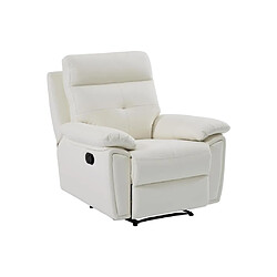 Avis Vente-Unique Fauteuil relax en cuir blanc VINETA