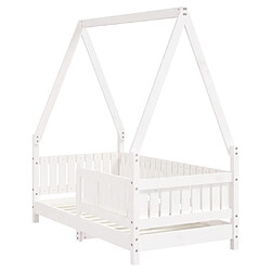 Avis Maison Chic Lit simple Cadre de lit pour enfant,Lit d'Enfant Moderne blanc 70x140 cm bois de pin massif -MN67203