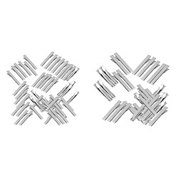 100x Pince Cheveux Taille Plat Simple Prong Clip en Métal Cheveux Clips Alligator