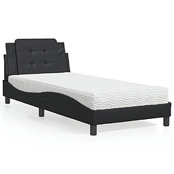 Vidaxl Lit avec matelas noir 90x190 cm similicuir