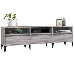 Avis vidaXL Meuble TV sonoma gris 150x30x44,5 cm bois d'ingénierie