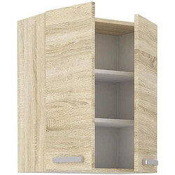 Avis Tbs Meuble haut 2 portes battantes - Décor chene sonoma - L 60 cm x P 31,6 x H 72 cm - LASSEN