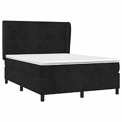 Avis Maison Chic Lit Adulte - Lit simple Lit à sommier tapissier avec matelas moelleux - Meuble de Chambre - Noir 140x190 cm Velours -MN90205