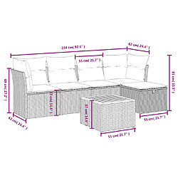 Avis vidaXL Salon de jardin 6 pcs avec coussins noir résine tressée