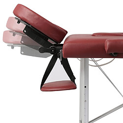 vidaXL Table pliable de massage Rouge 2 zones avec cadre en aluminium