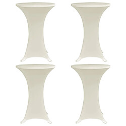 vidaXL Housses élastiques de table Ø 80 cm Crème 4 pcs