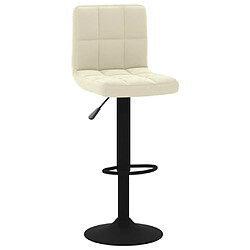 vidaXL Tabouret de bar Crème Velours