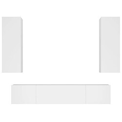 vidaXL Ensemble de meubles TV 4 pcs Blanc Bois d'ingénierie