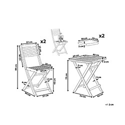 Avis Beliani Ensemble pour bistro avec coussin FIJI Bois Vert menthe