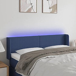 vidaXL Tête de lit à LED Bleu 147x16x78/88 cm Tissu