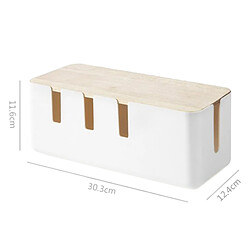 Acheter Chêne Câble Gestion Boîte Bureau Cordon Organizer Box pour La Maison Bureau de Stockage Fils Keeper Titulaire 12x5x4.6 pouces