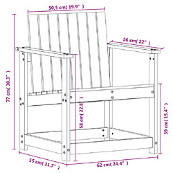 vidaXL Salon de jardin 3 pcs bois de pin imprégné pas cher