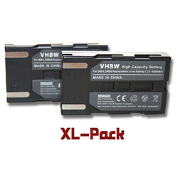 Vhbw Set de 2 batteries 600mAh pour caméscope Samsung SC-D352, SC-D353, SC-D354, SC-D355, SC-D357, SC-D451 remplace SB-LSM80 / SB-LSM160 / SB-LSM320