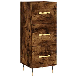 Acheter vidaXL Buffet haut Chêne fumé 34,5x34x180 cm Bois d'ingénierie