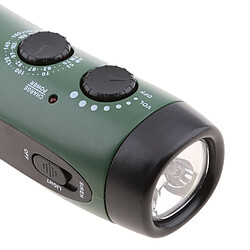 manivelle de secours de la lampe-torche 5-led de puissance avec radio de sirène d'am / fm vert pas cher