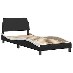 Acheter Vidaxl Lit avec matelas noir et blanc 90x200 cm similicuir