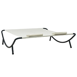 Acheter Maison Chic Chaise longue d'extérieur| Bain de soleil Relax | Transat Tissu Crème -GKD91240