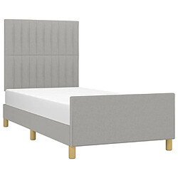 Avis Maison Chic Lit adulte - Cadre Structure de lit avec tête de lit Contemporain Gris clair 90x190 cm Tissu -MN83498