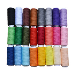 24 Couleurs Polyester Fil à Coudre + Aiguilles Ensemble Pour Machine à Main 200yards