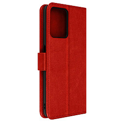 Avizar Housse Realme C35 Clapet Portefeuille Fonction Support Vidéo rouge