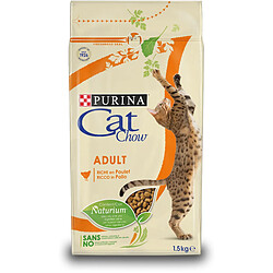 PURINA CAT CHOW Croquettes - Avec NaturiumTM - Riche en poulet - Pour chat adulte - 10 kg