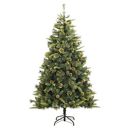 vidaXL Sapin de Noël artificiel articulé avec pommes de pin 240 cm